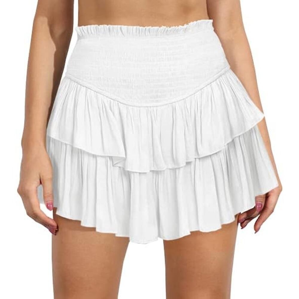 Chaser White Ruffled Mini Skirt - Picture 8 of 9